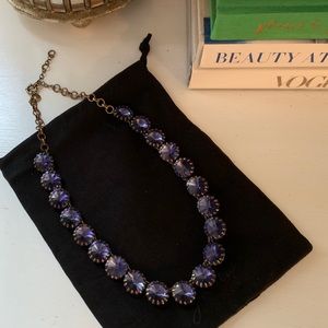 J. Crew Purple faceted gemstone necklace antiqued metal, amethyst, never worn